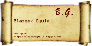 Blazsek Gyula névjegykártya